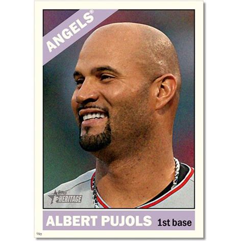 Los Angeles Angels Albert Pujols Heritage Baseball Print To 65 By