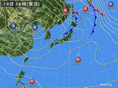 過去の実況天気図(2020年10月14日) - 日本気象協会 tenki.jp