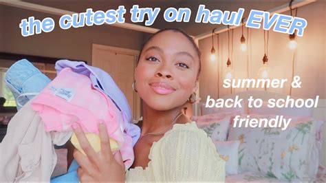 Super Cute Summer Back To School Try On Haul Back To School Outfit Ideas Youtube