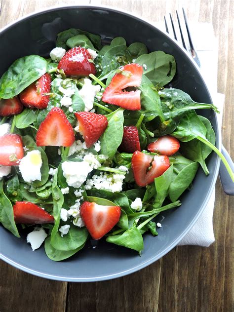 Spinach Salad With Strawberries And Goat Cheese Fresh Fit Kitchen