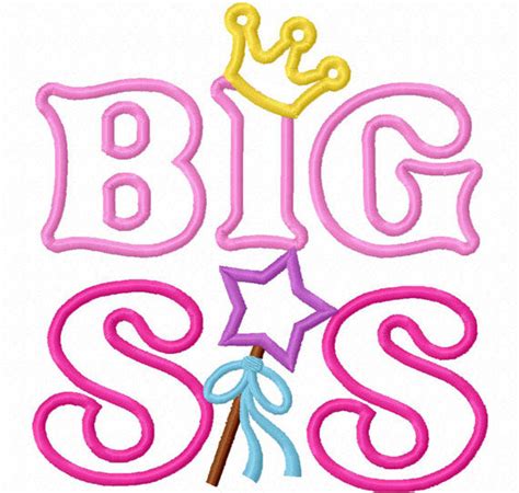 Big Sister Applique Machine Embroidery Design No1287 Joyousembroidery