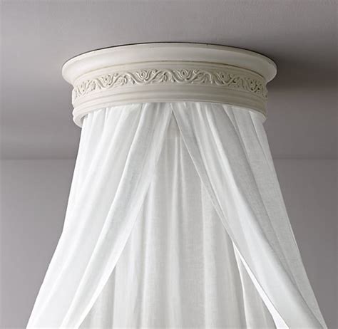 .bed crown and canopy i have always loved canopy beds and one thing i really wanted to do for the nursery was hang a bed crown above the crib with a canopy that draped over the sides, but. Heirloom White Carved Wood Canopy Ceiling Bed Crown