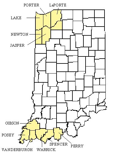 Indiana Time Zone Map