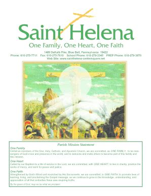 Fillable Online Sainthelena Centersquare Net Parish Mission Statement