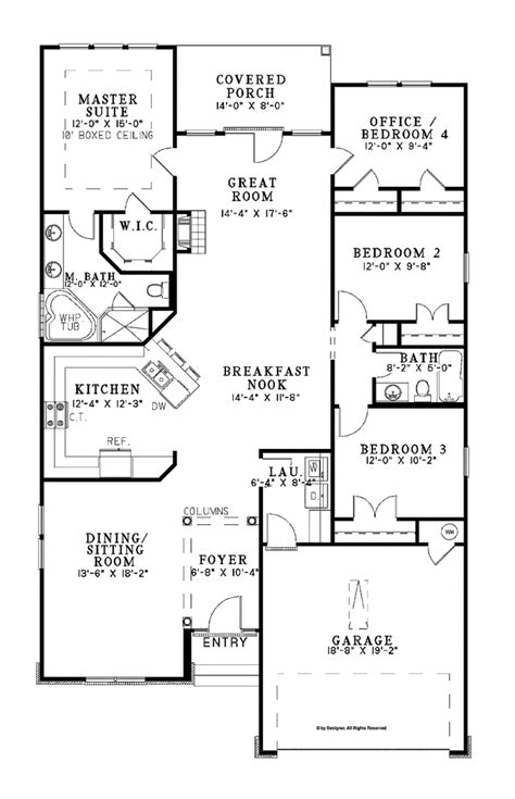 Craftsman Style House Plan 4 Beds 2 Baths 1903 Sqft Plan 17 3362