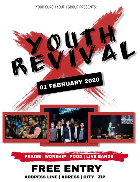 Youth Revival Church Conference Flyer Templat Template Postermywall