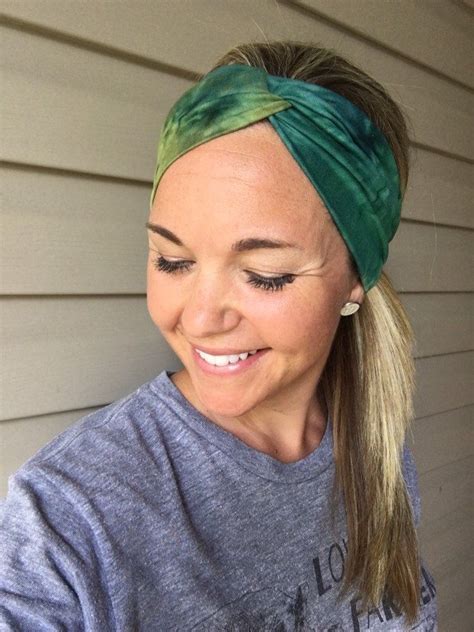 Green Tie Dye Headband Headwrap Twisted Turban Womens Etsy Boho