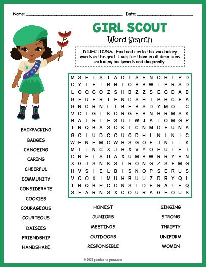 Girl Scouts Word Search Puzzle Worksheet Activity Girl Scout My XXX Hot Girl