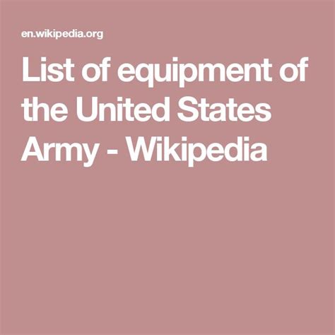 List Of Equipment Of The United States Army Wikipedia United States