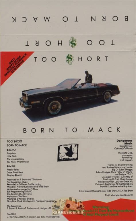 Too Short Born To Mack 1st Press Cassette Tape Rap Music Guide