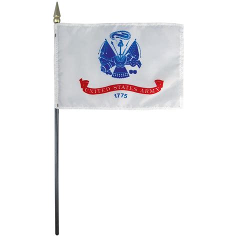 4x6 E Gloss Army Stick Flag Majestic Flag Store