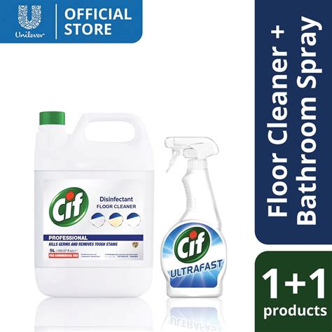 Cif Pro Cleaner Disinfectant 5l Cif Ultrafast Bathroom Spray 450ml