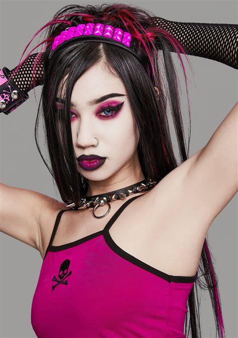 Widow Skull Crossbones Cami Tank Hot Pink Cami Tanks Victorian Goth Dress Goth Dress