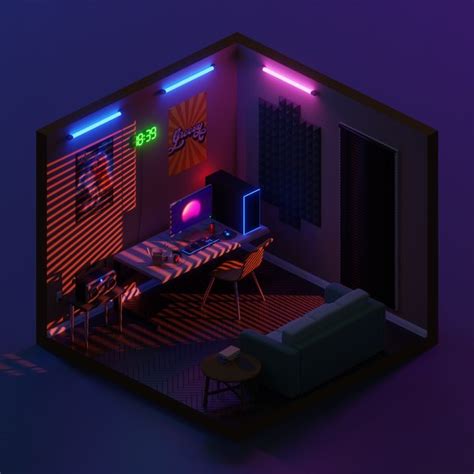 Isometric Gaming Room 3 3d Turbosquid 1810141