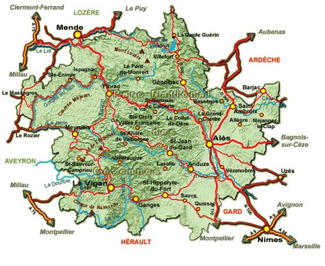 Последние твиты от cévennes tourisme (@cevennes). Carte des Cévennes » Vacances - Guide Voyage