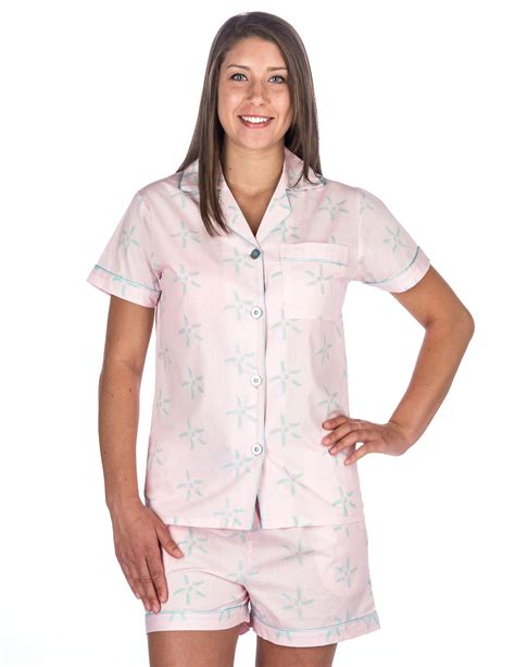 Womens Premium 100 Cotton Poplin Short Pajama Set Noble Mount