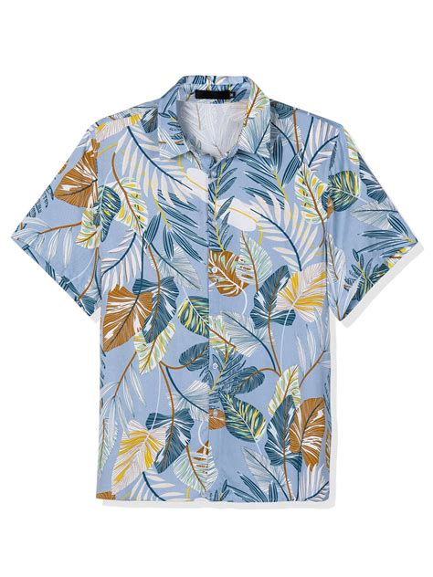 Lars Amadeus Mens Short Sleeve Printed Button Front Beach Hawaiian Shirt