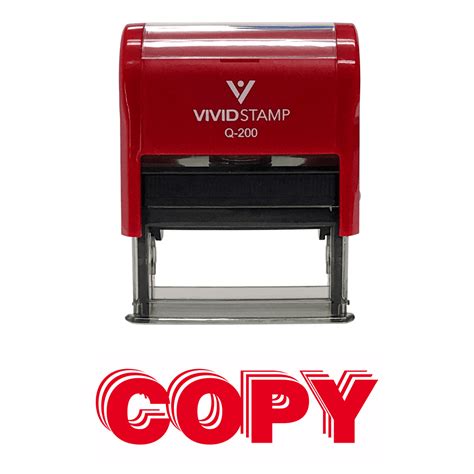 Vivid Stamp Copy Self Inking Rubber Stamp Red Ink Copy Stacked
