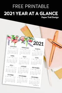 printable   page floral calendar paper trail
