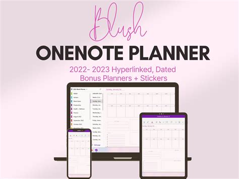 Hyperlinked Onenote Planner Onenote Digital Planner Dated 2022 2023