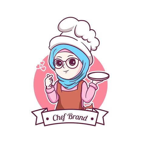 Premium Vector Cute And Kawaii Muslim Female Chef Wearing Hijab Manga