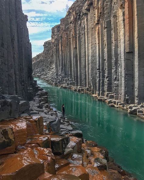 Giant Basalt Canyon In Iceland Pics