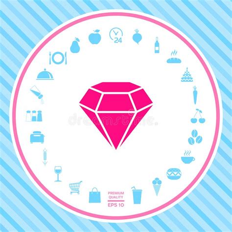 Diamond Sign Jewelry Symbol Gem Stone Stock Vector Illustration Of