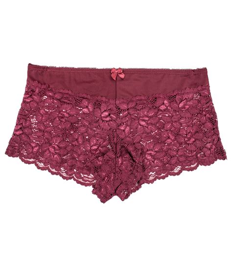 Barbra Lingerie Womens 6 Pack Plus Size Lace Boyshort Panties