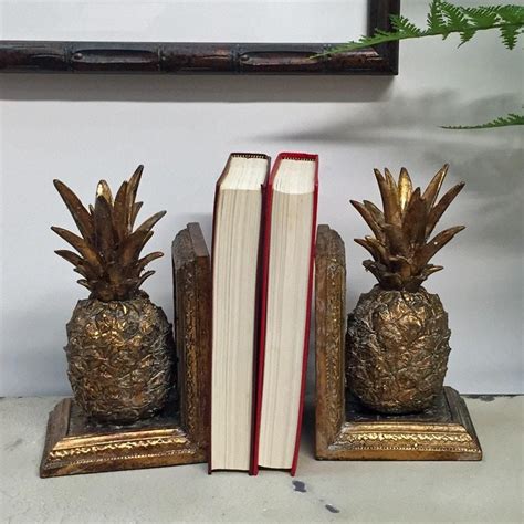 Antique Style Gold Pineapple Bookends Pineapple Bookends Bookends