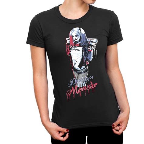 Suicide Squad Harley Quinn Daddys Lil Monster Ladies Black T Shirt Ebay