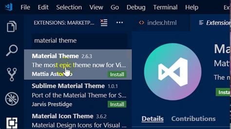 How To Install Material Theme In Visual Studio Code Youtube