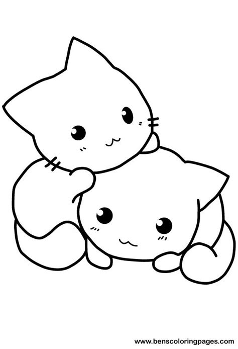 Anime Cats Coloring Sheets
