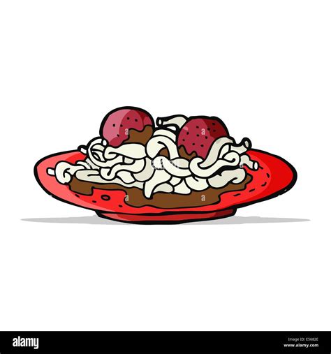 Cartoon Spaghetti And Meatballs Stock Vector Image And Art Alamy