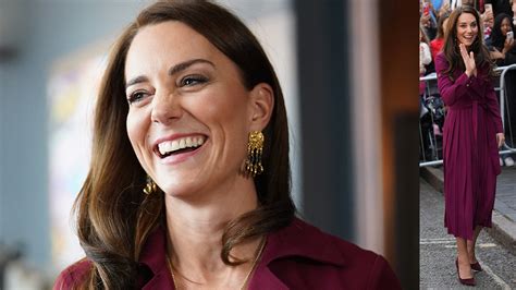 Kate Middletons Sezane Dina Earrings In Gold Plated With Ocean Blue Stones