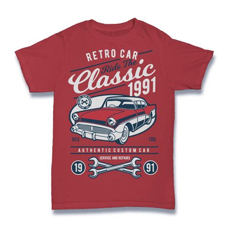 Retro Classic Car T Shirt Design Tshirt Factory