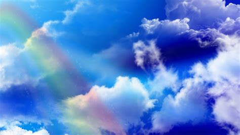 Rainbow Up In The Cloudy Sky Hd Rainbow Wallpapers Hd