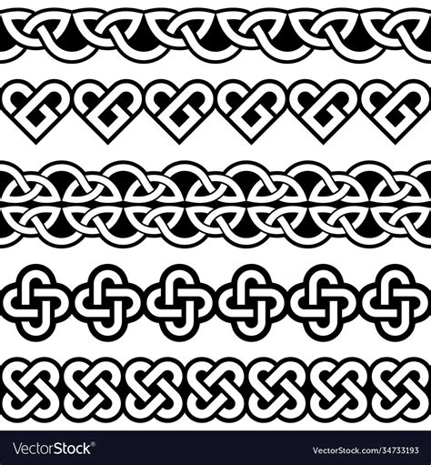 Irish Celtic Seamless Patterns Royalty Free Vector Image