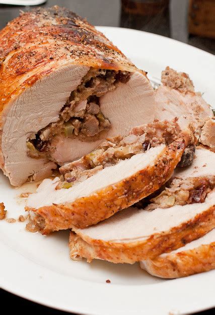 Roast Turkey Roulade With Sausage Fig And Cranberry Stuffing