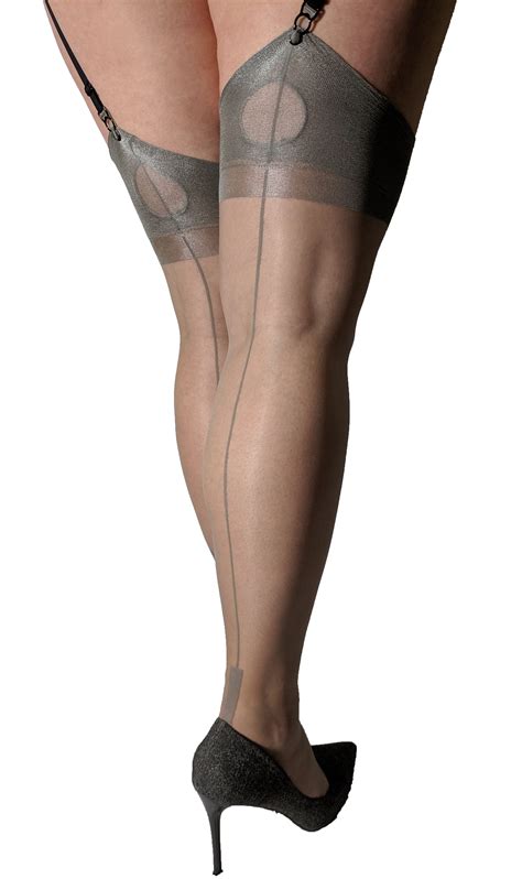 Silk Seamed Stockings With Cuban Heels And Keyhole Welts Etsy