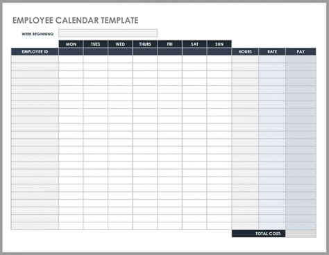 Free Daily Work Schedule Templates Smartsheet Employee Daily Task
