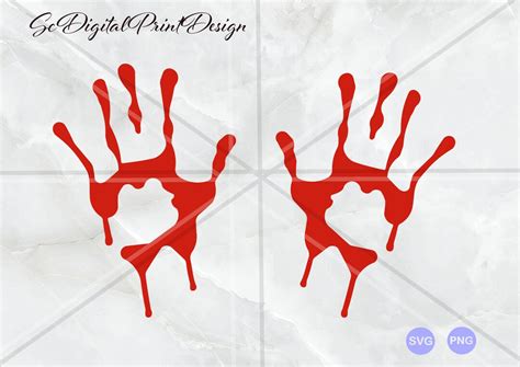 Bloody Handprints Svg Handprints Svg Bloody Handprint Clip Etsy