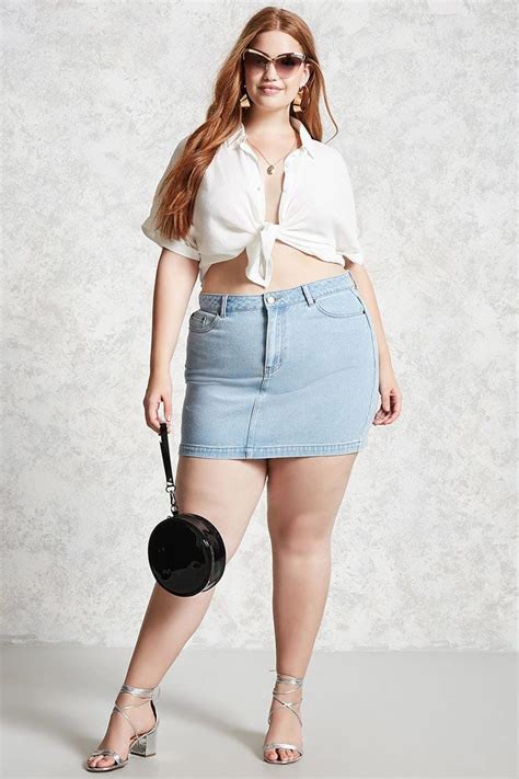 Plus Size Denim Mini Skirt Forever 21 Trashy Outfits Plus Size