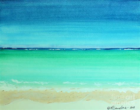 Caribbean Ocean Turquoise Waters Abstract Painting By Robyn Saunders