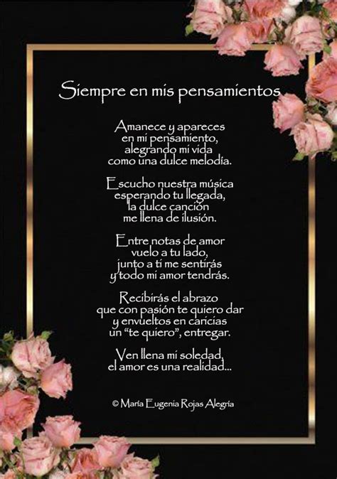 Poemas De Mau Maria Eugenia Rojas Alegria Siempre En Mis Pensamientos