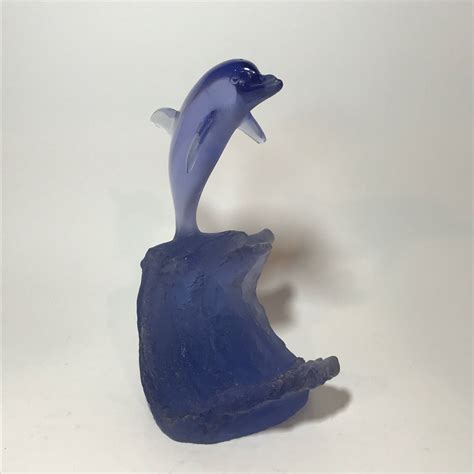 Original Donjo Blue Acrylic Dolphin Sculpture Signed Ebay