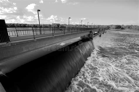 Black And White Hydroelectric Dam Stock Image Image Of Water