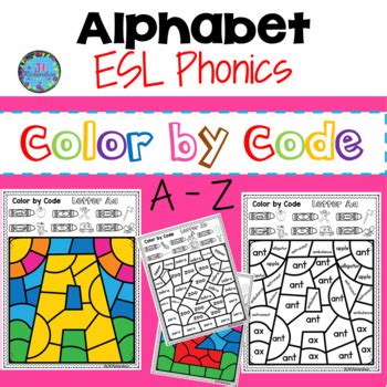 At the heart of the sounds and letters programme is the alphabetic code . ESL Phonics Alphabet Color by Code Words & Pictures by ...