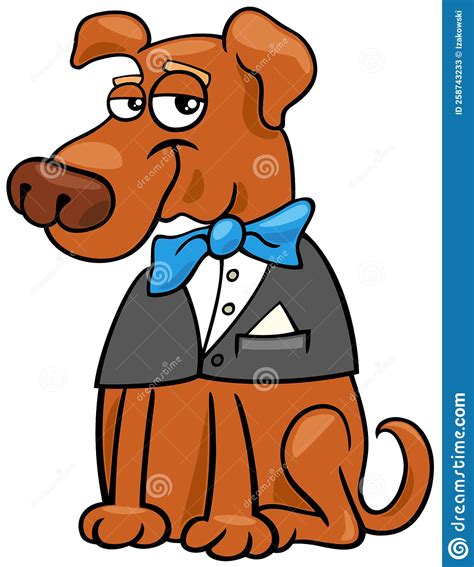 Cartoon Funny Sniffing Dog Comic Animal Character Stock Vector