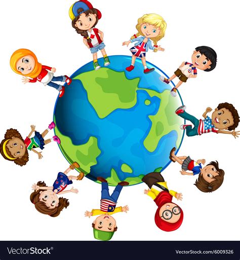 Children From Different Countries Of The World Vector Image