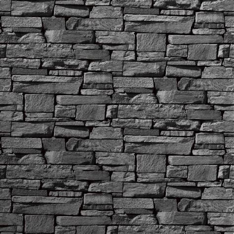 Grandeco Dax Dry Stone Wall Slate Brick Effect Vinyl Wallpaper 827088